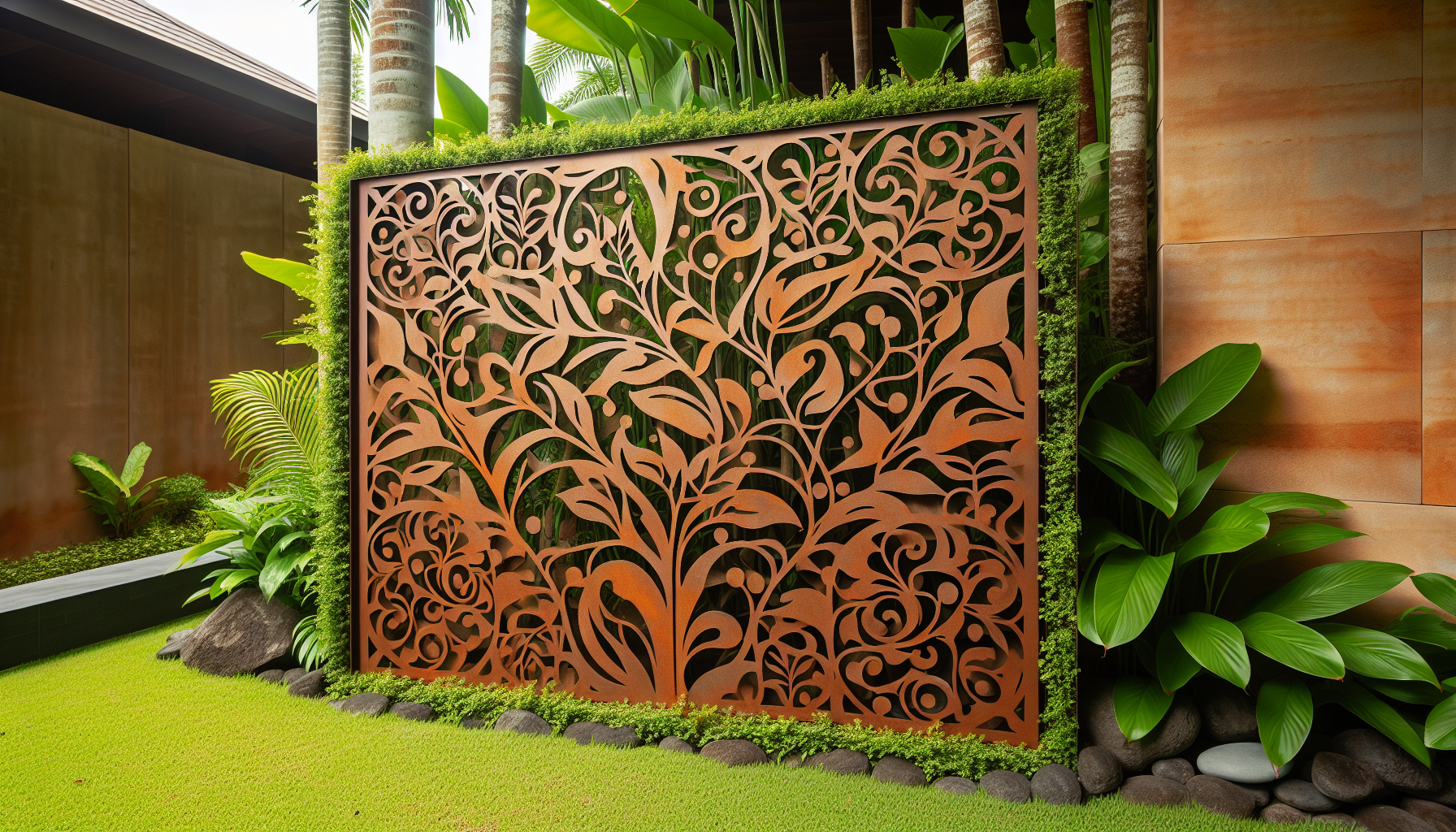 Acier Corten portail rouillé design
