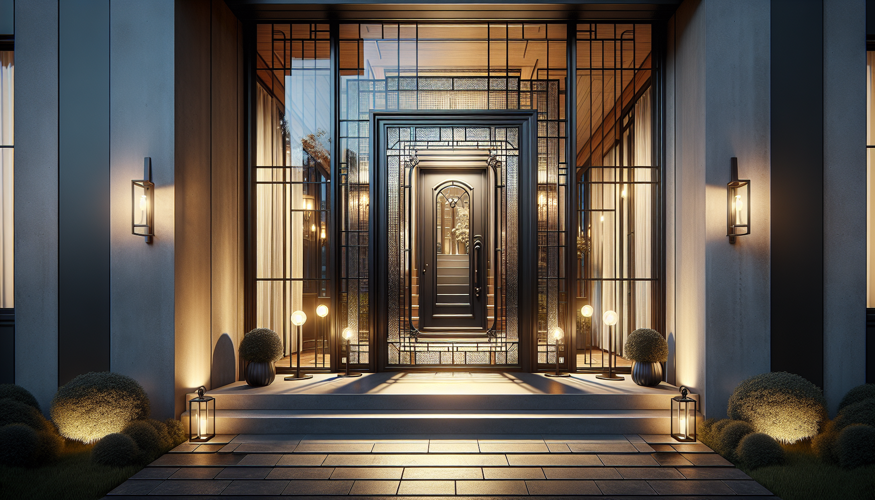 Porte entrée acier vitrée design