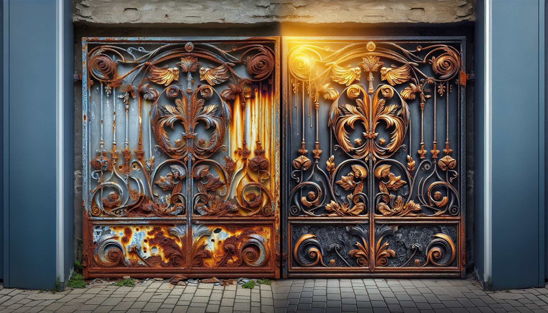Rénovation portail ancien fer forgé