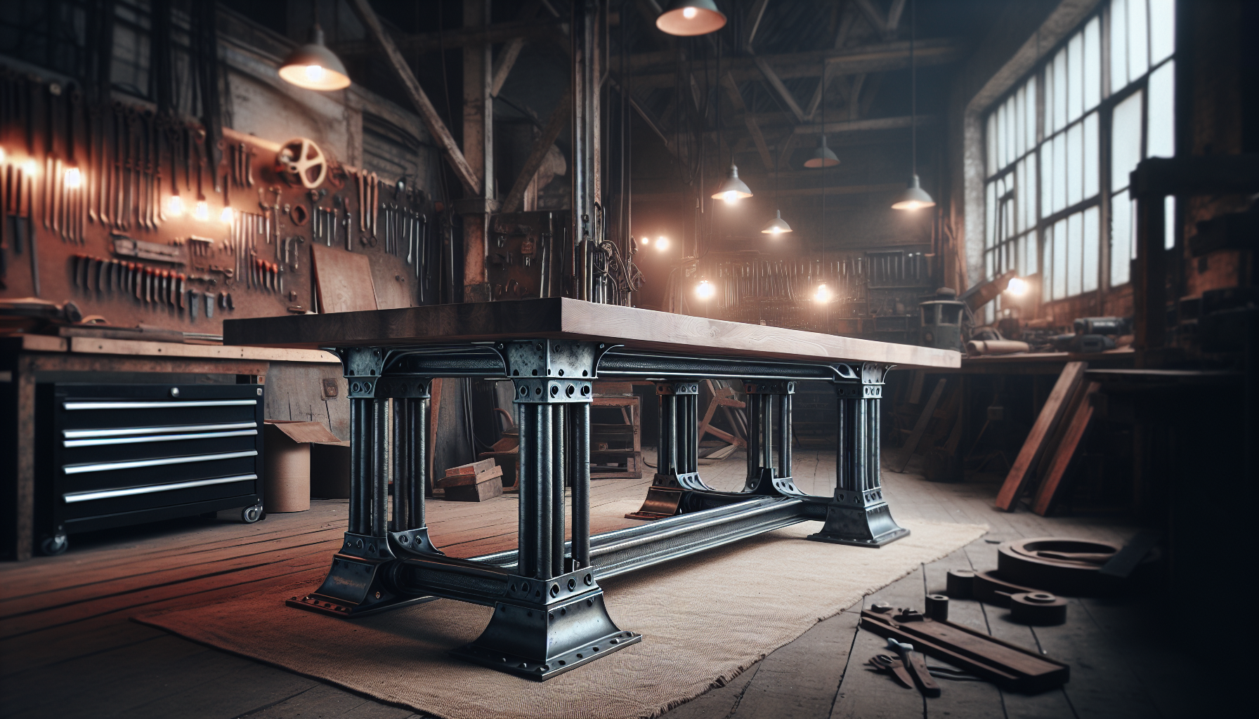 Table acier pieds sur mesure